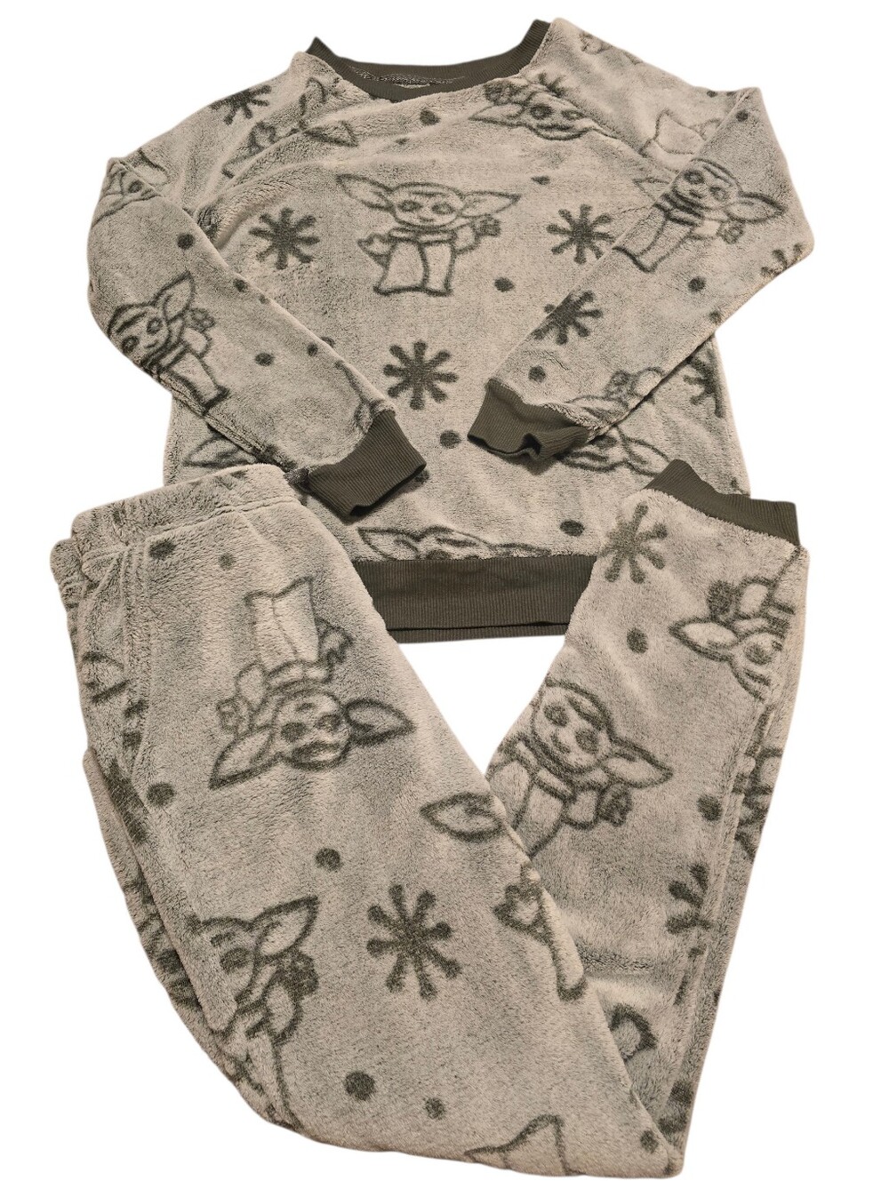 Star Wars Character Women's Fleece Soft Cozy Jogger 2-Piece Lounge Set, Green XS
